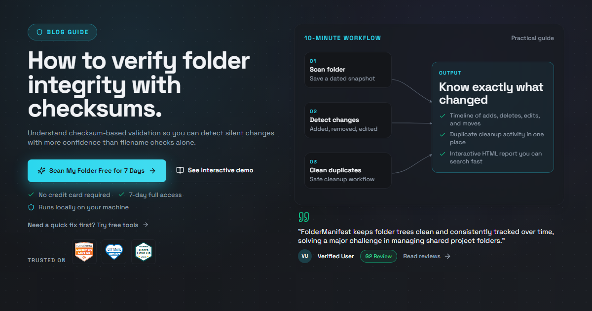 Try Folder How to Verify Folder Integrity with Checksums (2026 Guide)